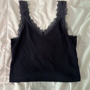 American Eagle Outfitters Black Ribbed Top